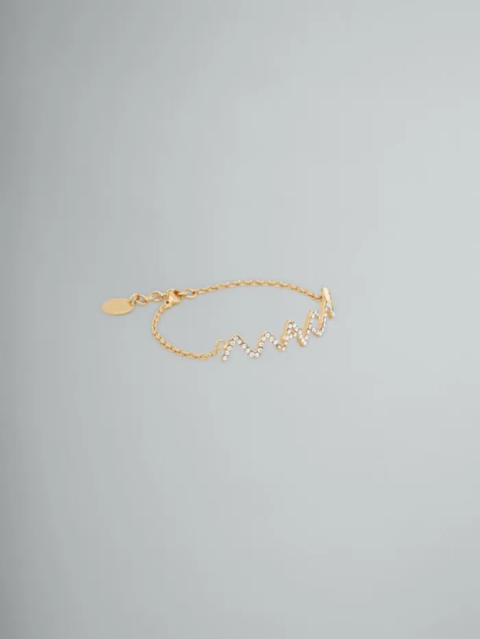 Women Marni Bracelets Chain Bracelet With Marni Symbol And Rhinestone Pav