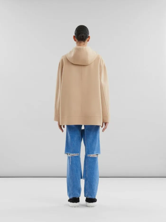 Women Marni Coats and Jackets Beige WoolCashmere Parka With Marni Mending