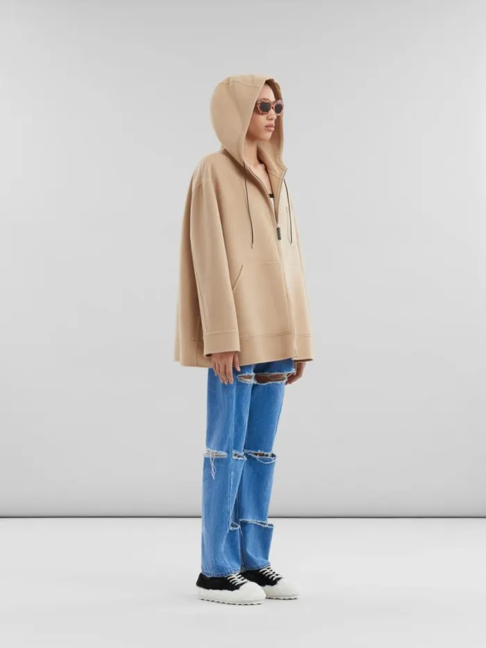 Women Marni Coats and Jackets Beige WoolCashmere Parka With Marni Mending