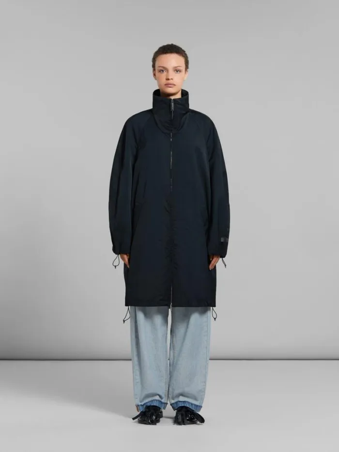 Women Marni Coats and Jackets Black Gathered Taffeta Parka