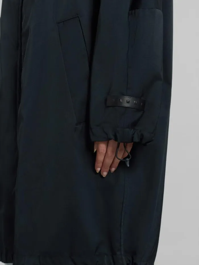 Women Marni Coats and Jackets Black Gathered Taffeta Parka