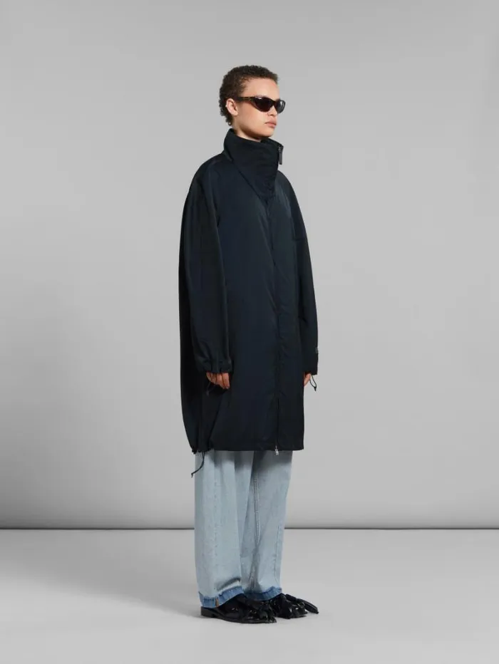 Women Marni Coats and Jackets Black Gathered Taffeta Parka