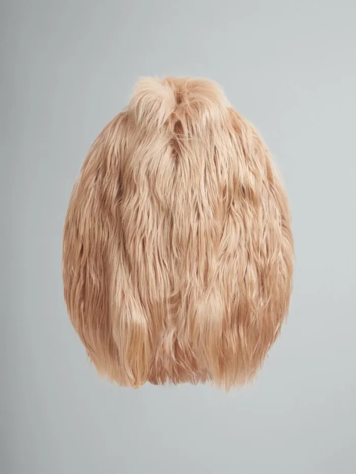 Women Marni Coats and Jackets Light Pink Long Hair Short Coat