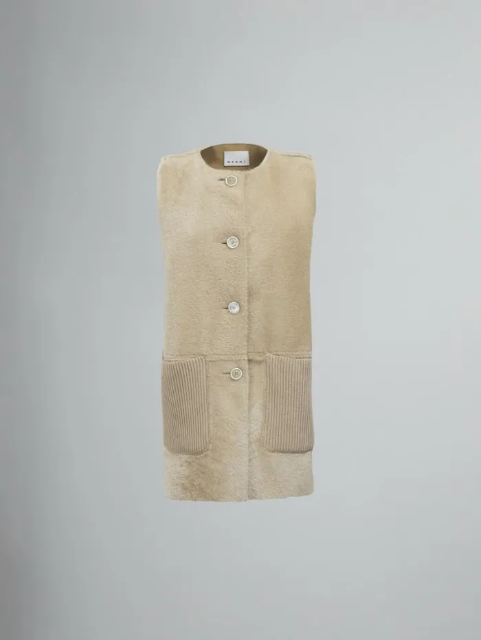 Women Marni Coats and Jackets Reversible Light Merino Velour Vest