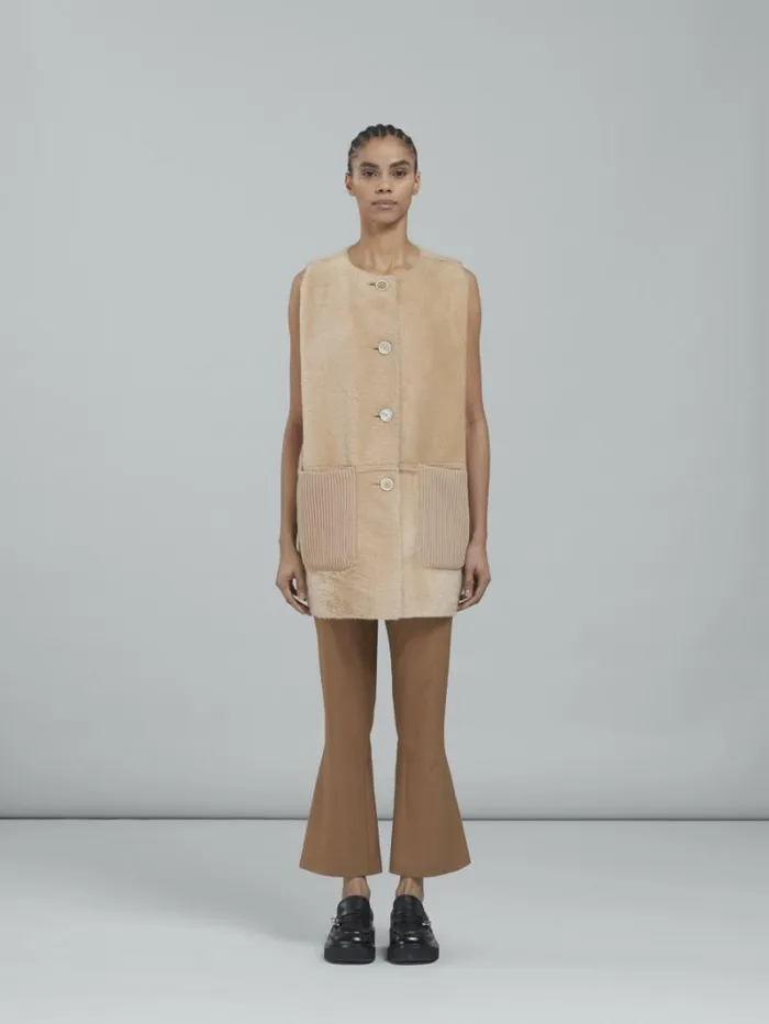 Women Marni Coats and Jackets Reversible Light Merino Velour Vest