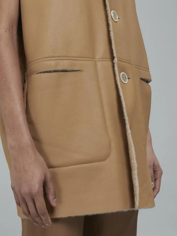 Women Marni Coats and Jackets Reversible Light Merino Velour Vest