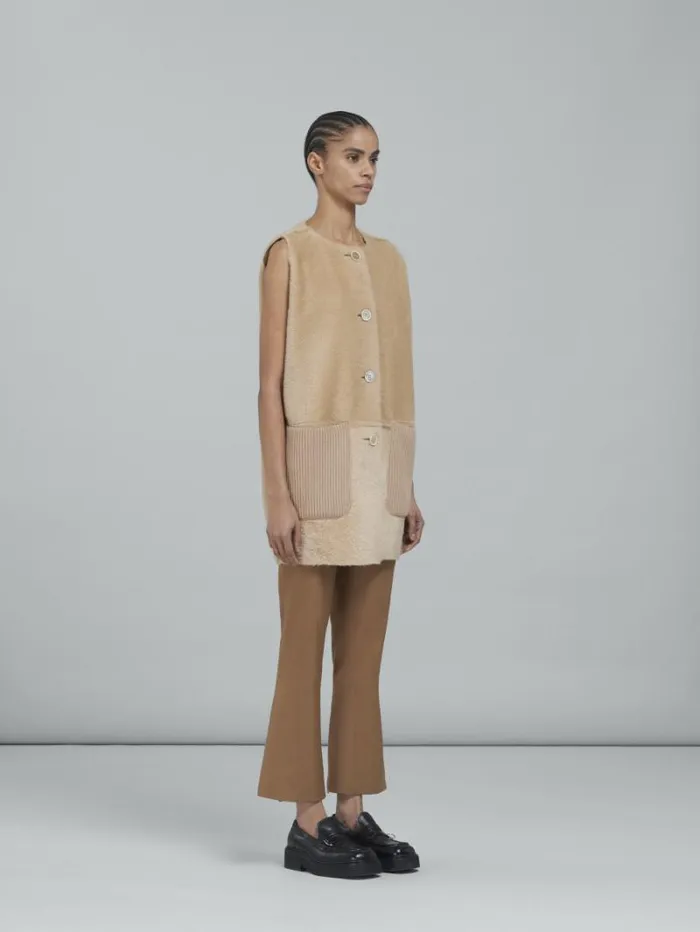 Women Marni Coats and Jackets Reversible Light Merino Velour Vest