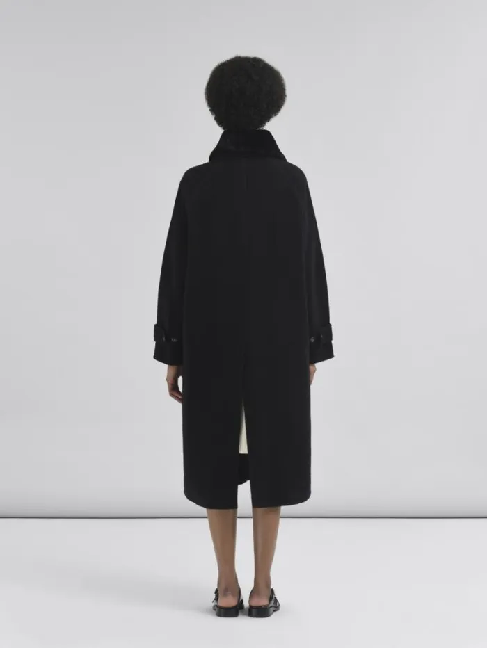 Women Marni Coats and Jackets Wool And Cashmere Coat With Shearling Collar