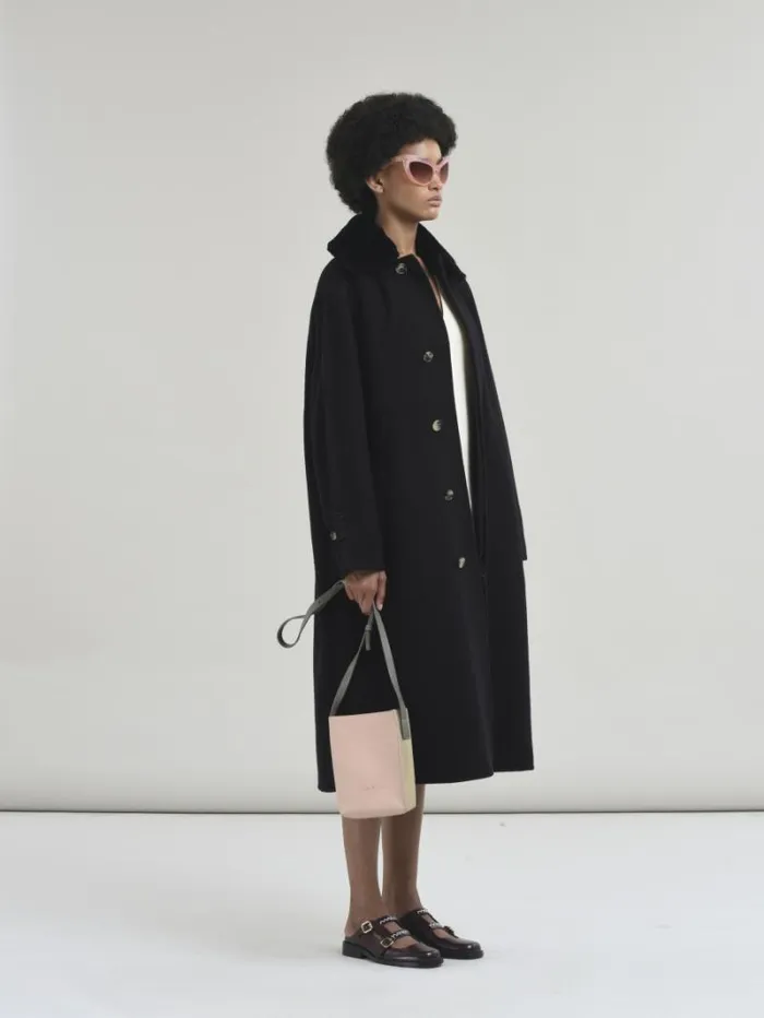 Women Marni Coats and Jackets Wool And Cashmere Coat With Shearling Collar