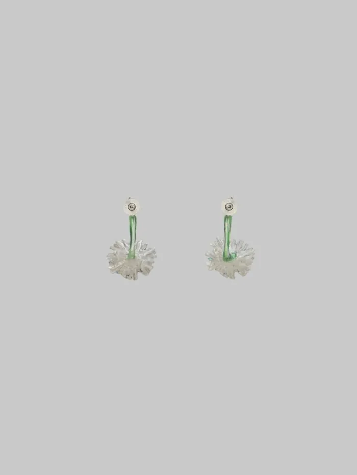 Women Marni Earrings Enameled Metal And Stones Flower Pop Drop Earrings