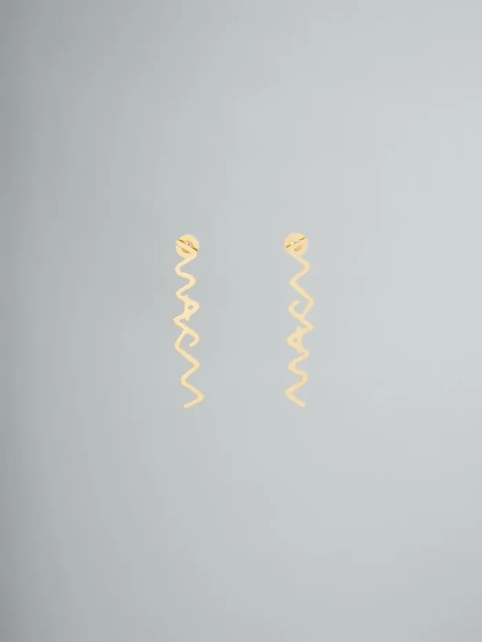 Women Marni Earrings Rhinestone Pav Marni Symbol Drop Earrings