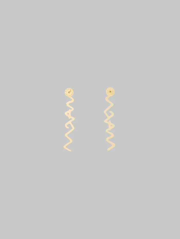Women Marni Earrings Rhinestone Pav Marni Symbol Drop Earrings