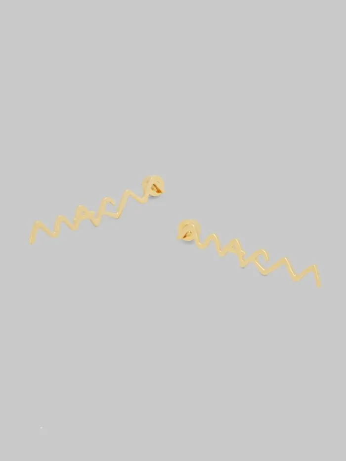Women Marni Earrings Rhinestone Pav Marni Symbol Drop Earrings
