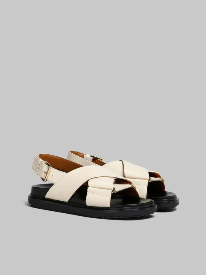 Women Marni Fussbett White Leather Fussbett