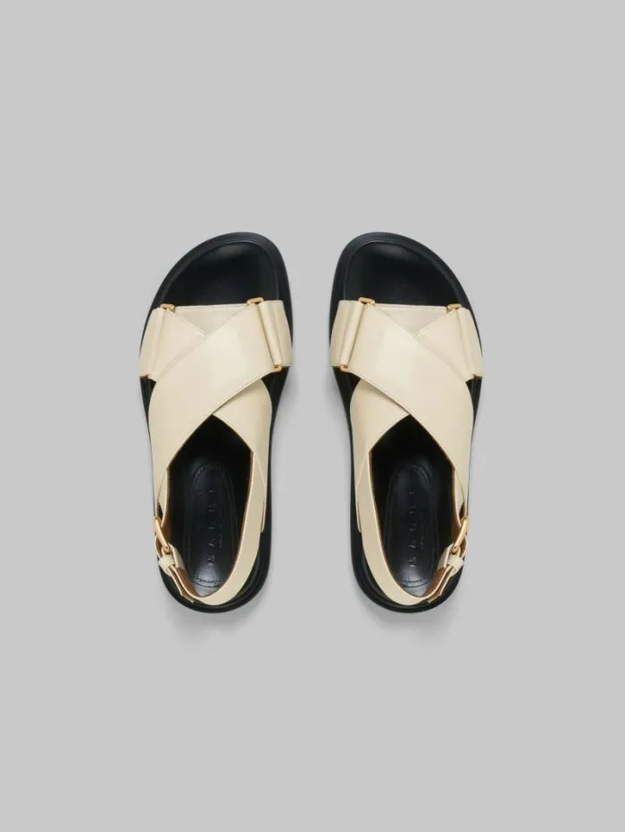 Women Marni Fussbett White Leather Fussbett