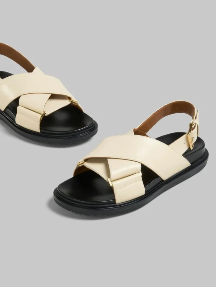 Women Marni Fussbett White Leather Fussbett