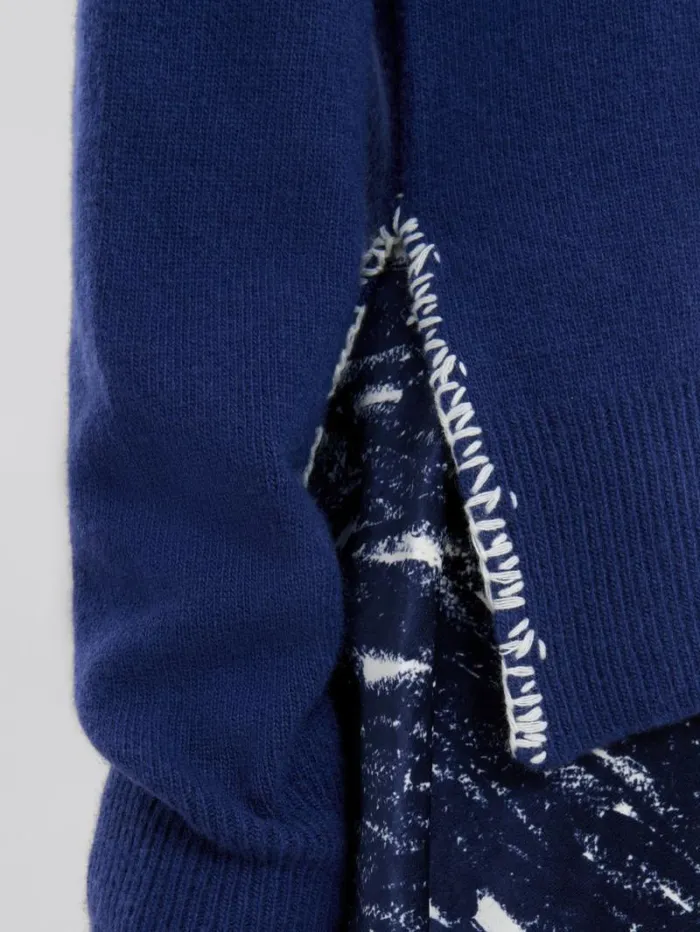 Women Marni Knitwear Blue WoolCashmere Cardigan With Marni Mending