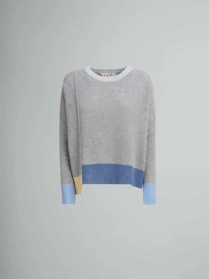Women Marni Knitwear Grey ColourBlock Cashmere Jumper