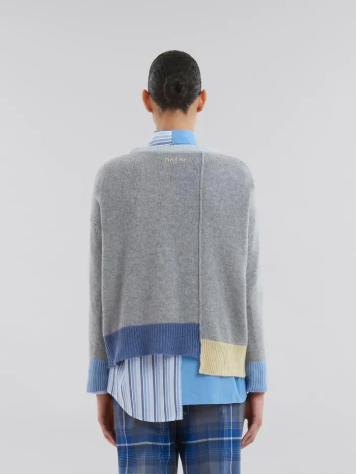 Women Marni Knitwear Grey ColourBlock Cashmere Jumper