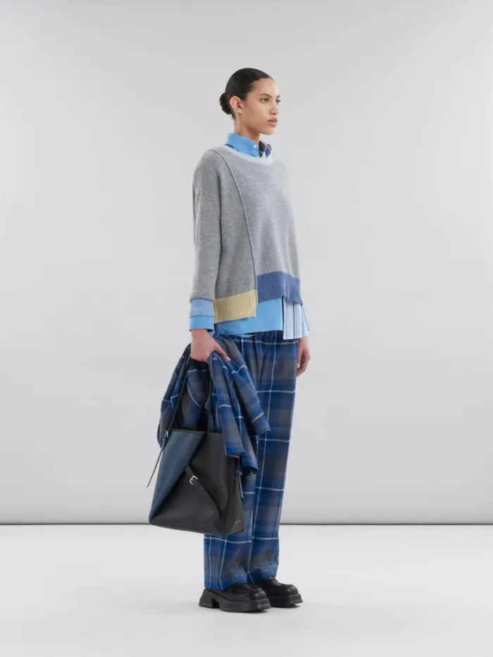 Women Marni Knitwear Grey ColourBlock Cashmere Jumper