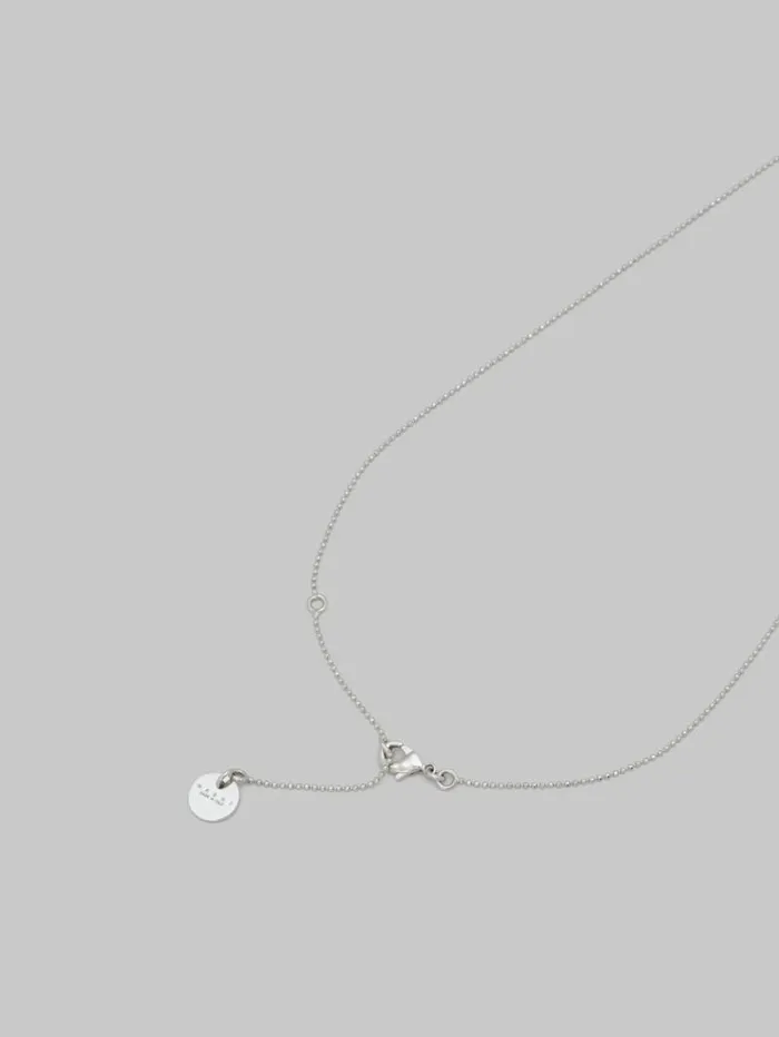 Women Marni Necklaces Palladium Ball Chain Necklace With Daisy Pendant