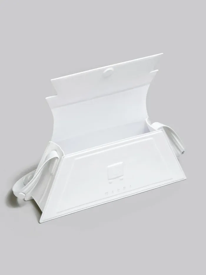 Women Marni Shoulder Bags Medium Trunkoise Bag In Smooth White Leather