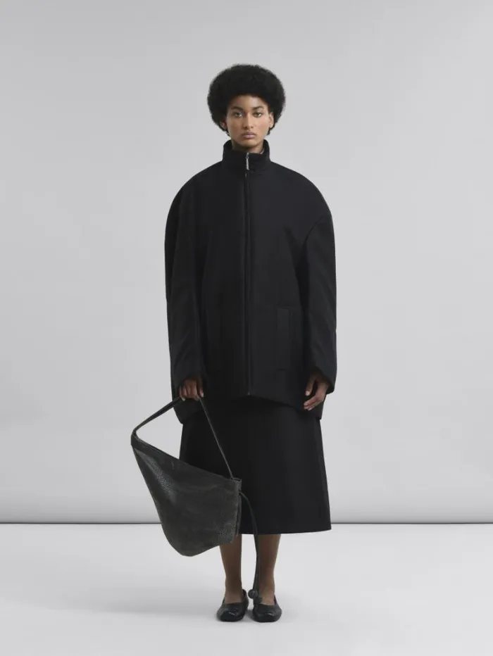 Women Marni Shoulder Bags Small Black Crocodile Print Hobo Bag