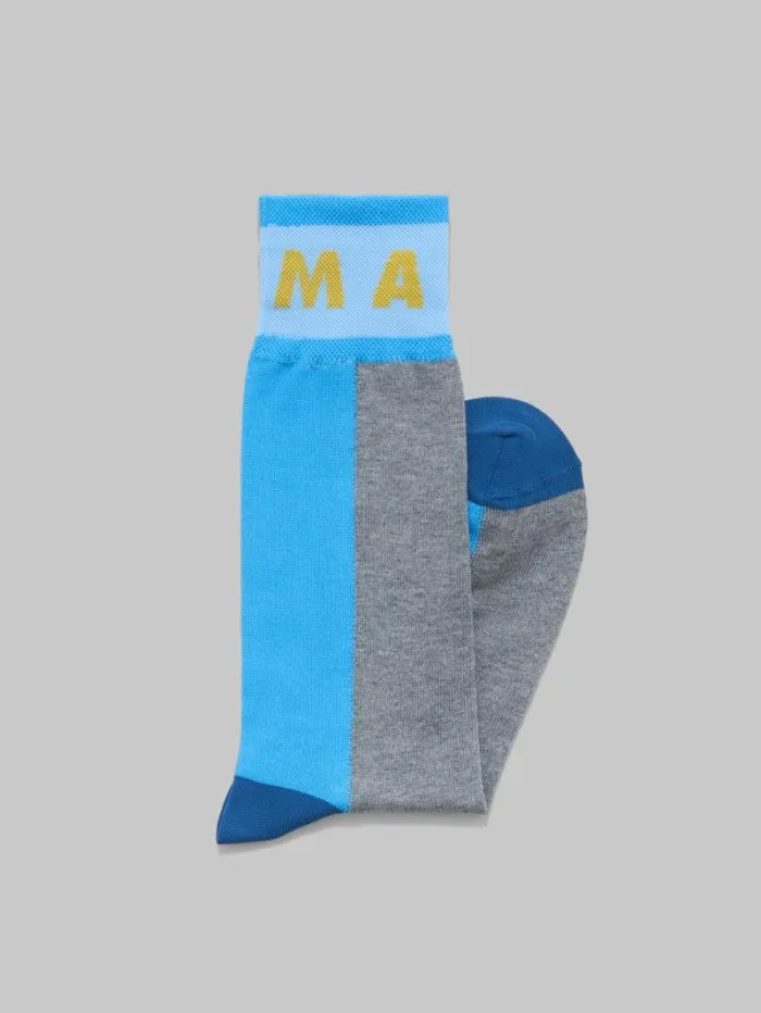 Women Marni Socks Grey ColourBlock Cotton Socks