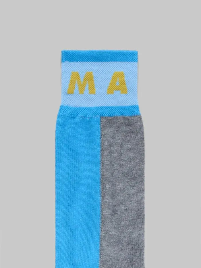 Women Marni Socks Grey ColourBlock Cotton Socks