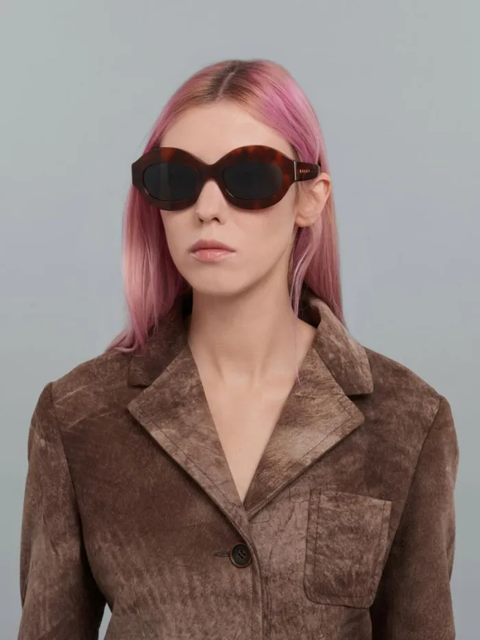 Women Marni Sunglasses Tortoiseshell Ik Kil Cenote Acetate Sunglasses