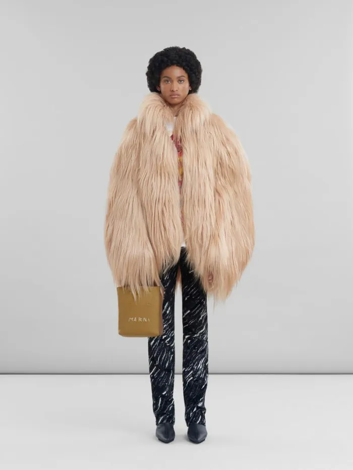 Women Marni Tote Bags Museo Soft Mini Bag In Brown ColourBlock Leather With Marni Mending