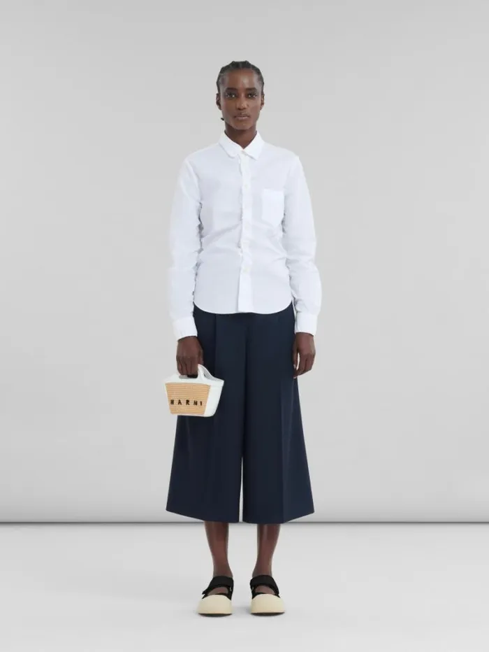 Women Marni Tropicalia Bag Tropicalia Micro Bag In White Leather And RaffiaEffect Fabric