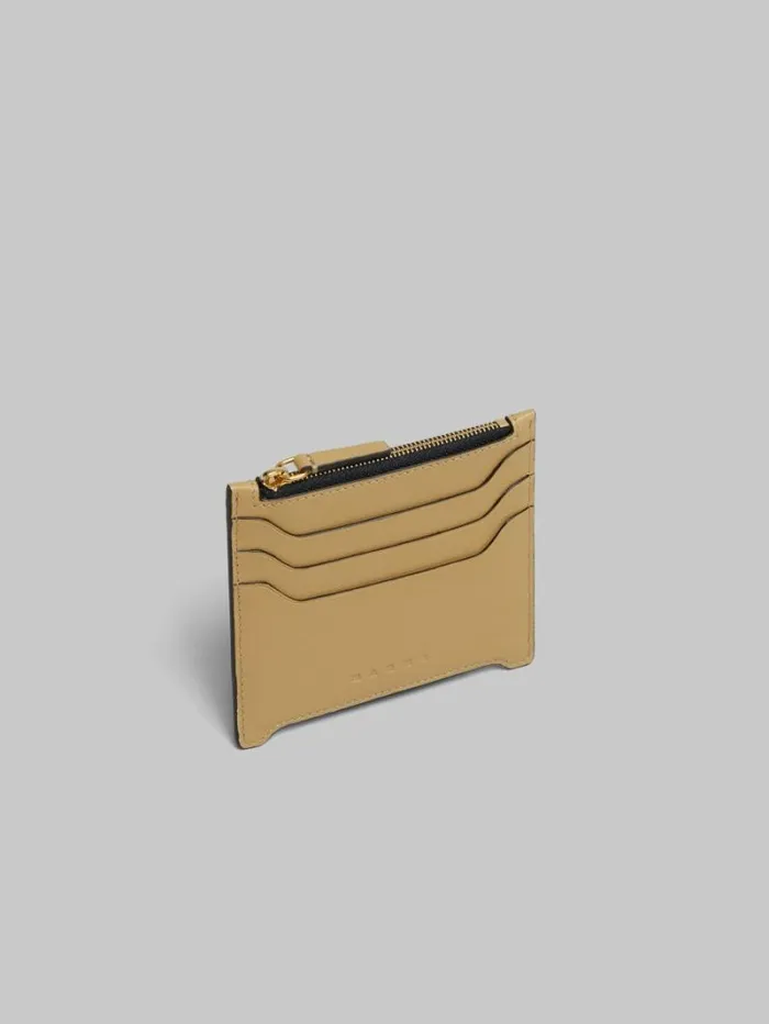 Women Marni Wallets and Small Leather Goods Beige Leather Trunkaroo Card Case