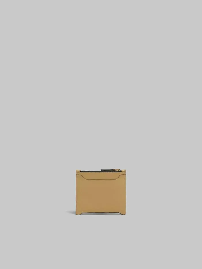 Women Marni Wallets and Small Leather Goods Beige Leather Trunkaroo Card Case