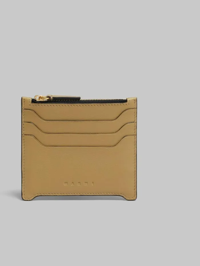 Women Marni Wallets and Small Leather Goods Beige Leather Trunkaroo Card Case