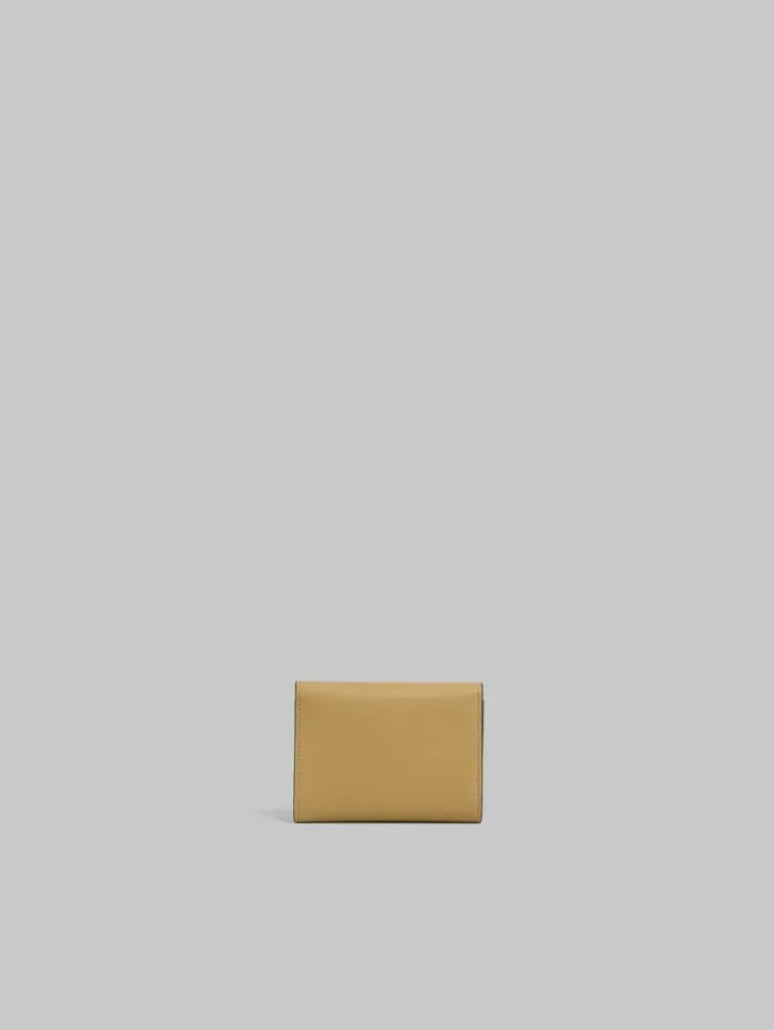 Women Marni Wallets and Small Leather Goods Beige Leather Trunkaroo Trifold Wallet