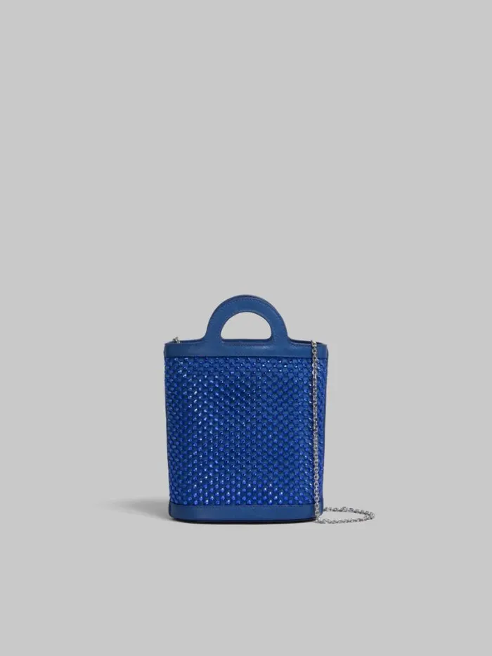 Women Marni Wallets and Small Leather Goods Blue Rhinestone Tropicalia Nano Bucket Bag