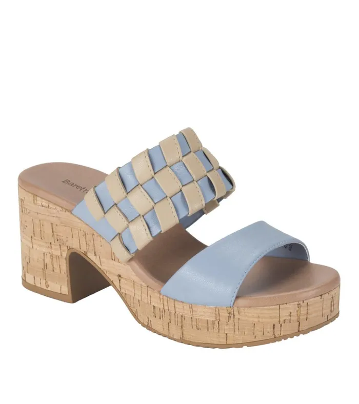 Women Mavis Block Heel Slide Sandal Island Blue Baretraps Slides and Slip On Sandals