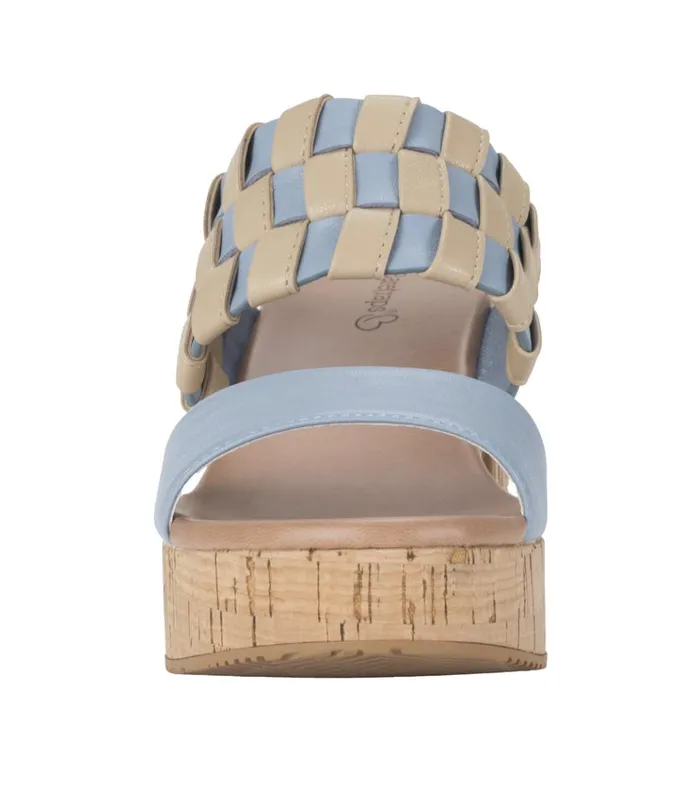 Women Mavis Block Heel Slide Sandal Island Blue Baretraps Slides and Slip On Sandals