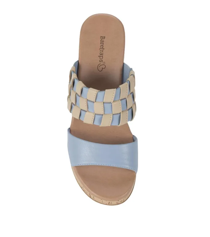 Women Mavis Block Heel Slide Sandal Island Blue Baretraps Slides and Slip On Sandals