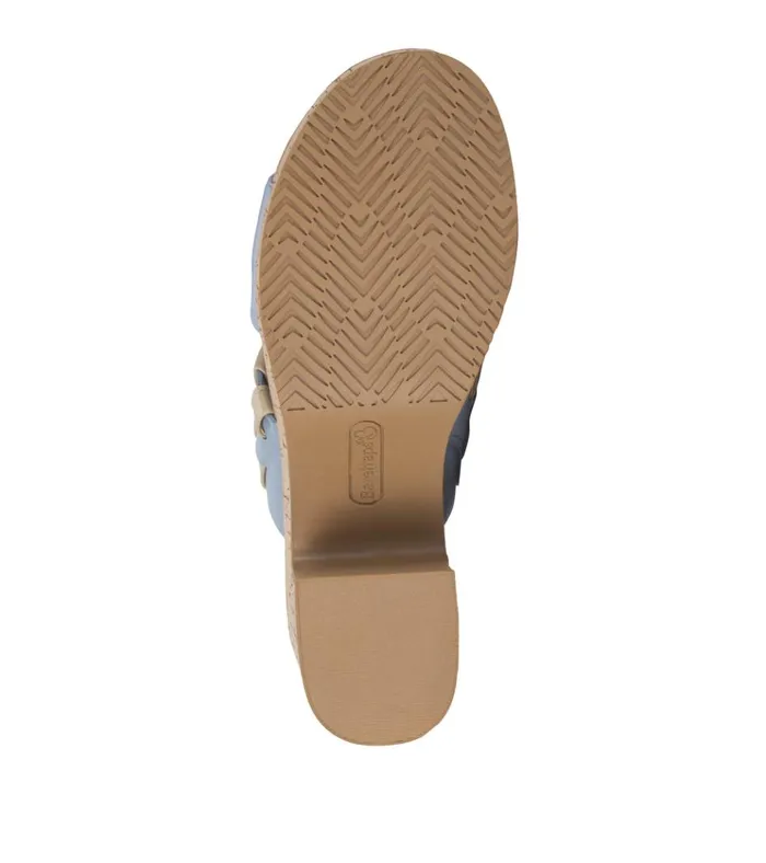Women Mavis Block Heel Slide Sandal Island Blue Baretraps Slides and Slip On Sandals