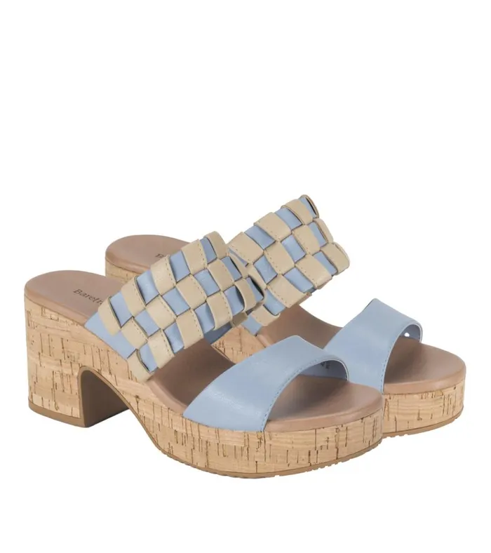 Women Mavis Block Heel Slide Sandal Island Blue Baretraps Slides and Slip On Sandals