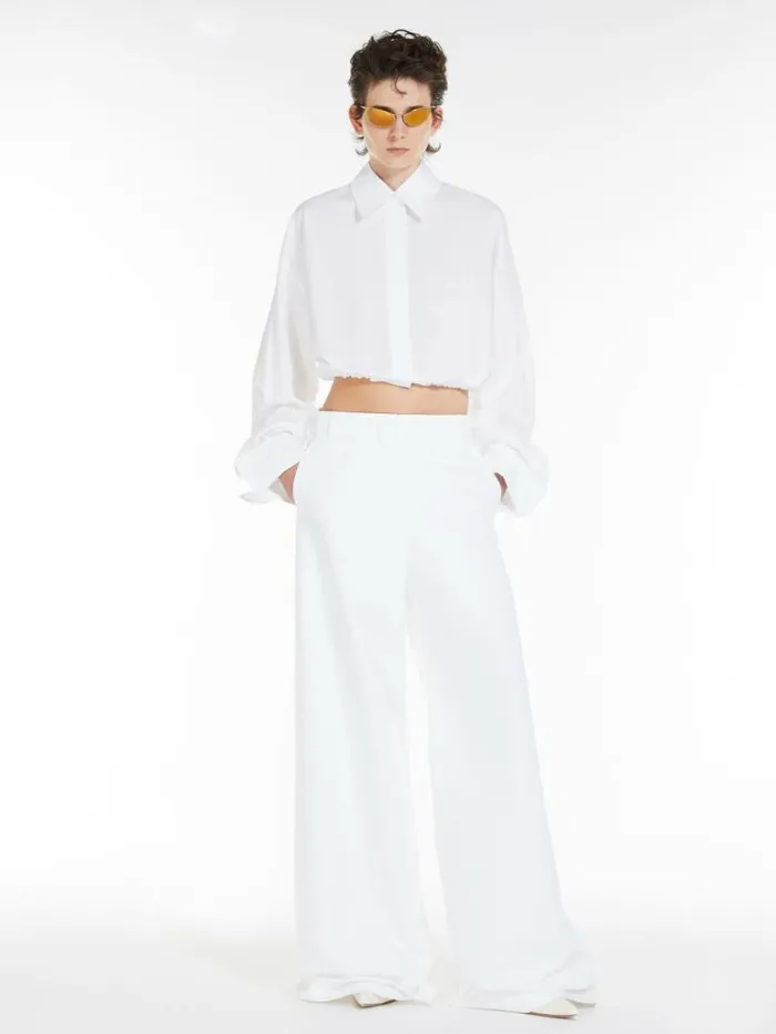 Women Max Mara Blouses Boxyfit Drawstring Shirt Optical White