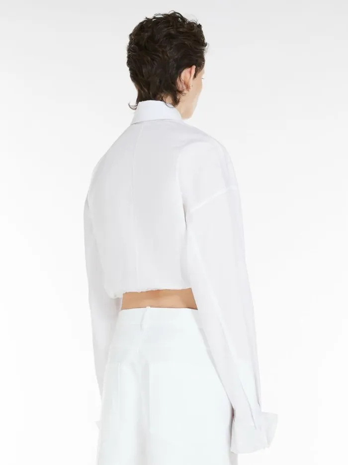 Women Max Mara Blouses Boxyfit Drawstring Shirt Optical White