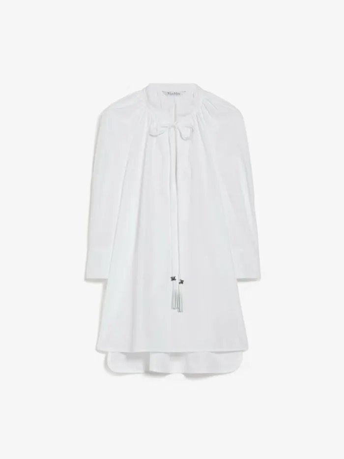 Women Max Mara Blouses Cotton Shirt With Balloon Sleeves Optical White