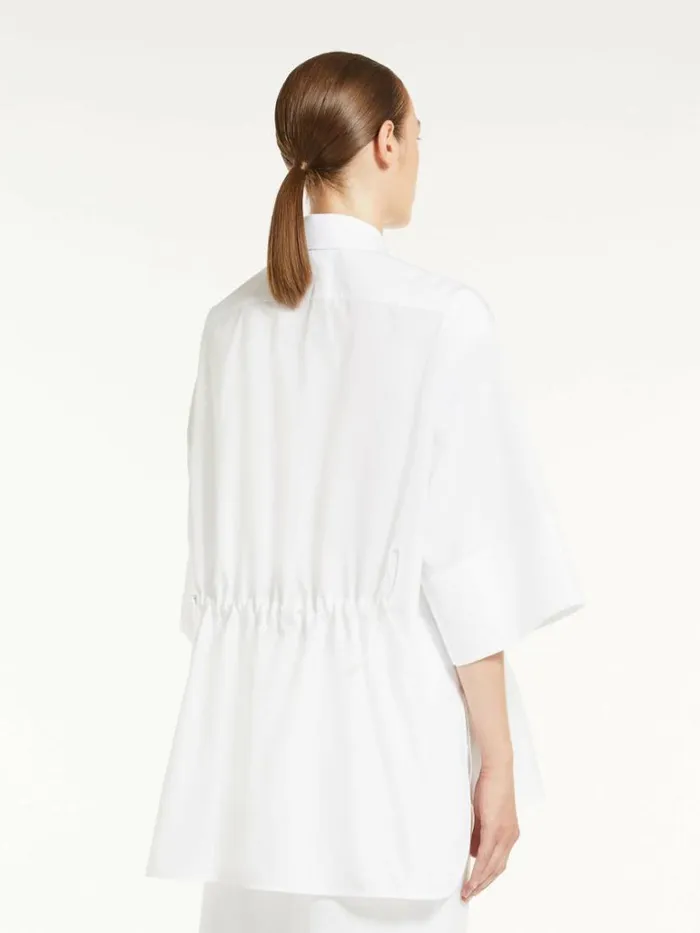Women Max Mara Blouses Loosefitting Cotton Poplin Shirt Optical White