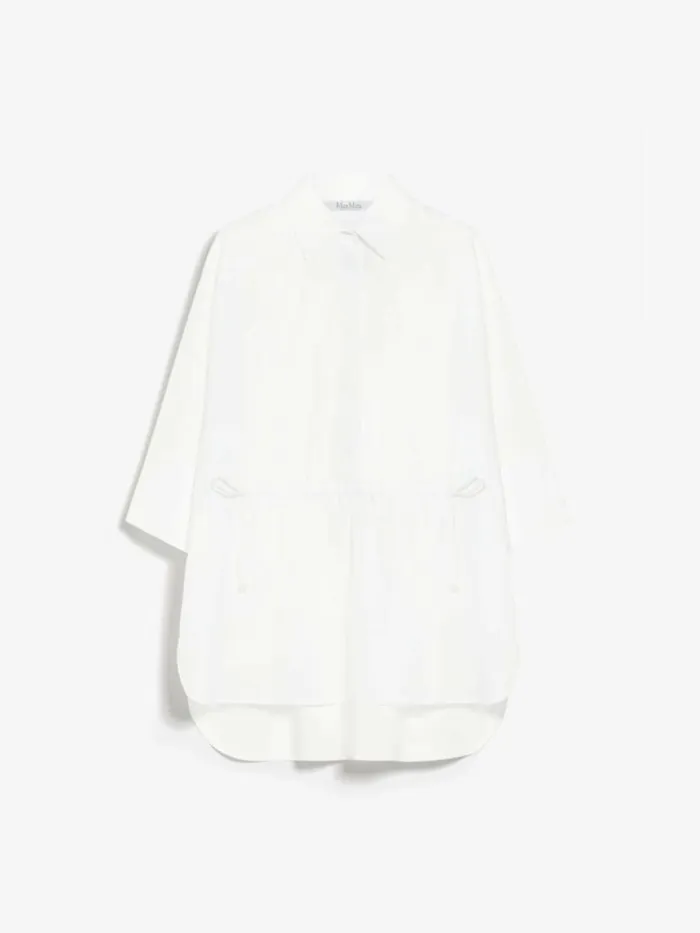 Women Max Mara Blouses Loosefitting Cotton Poplin Shirt Optical White