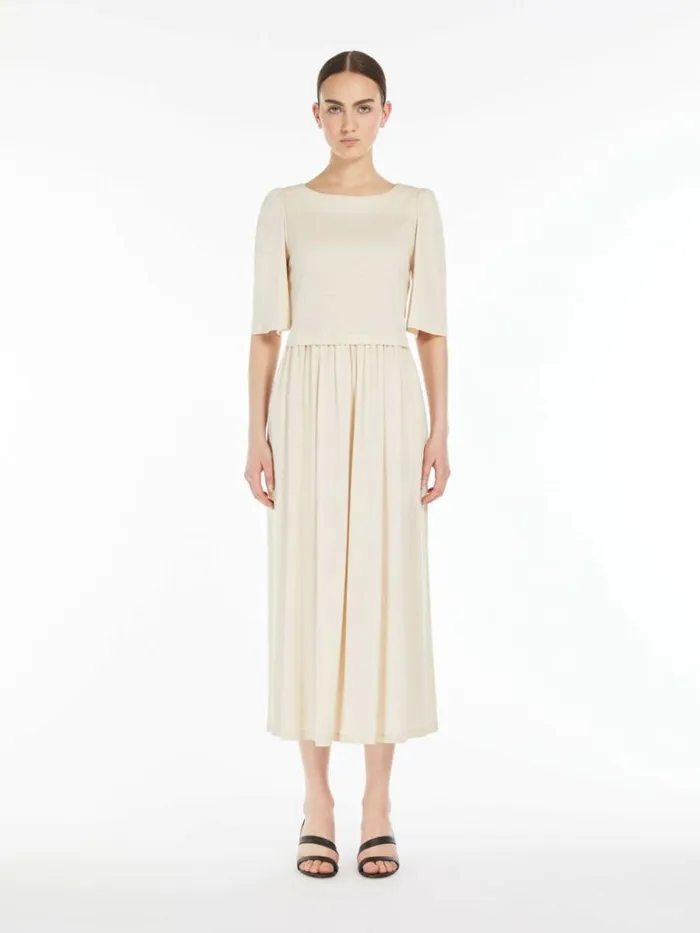 Women Max Mara Dresses Cotton Jersey Dress Ivory