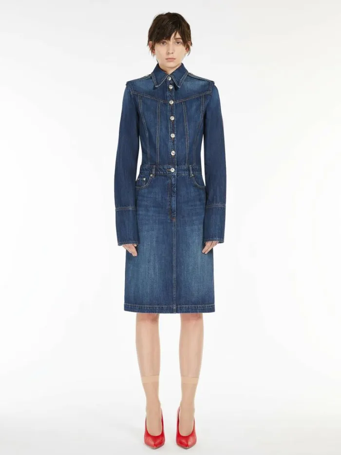 Women Max Mara Dresses Denim Shirt Dress Midnightblue