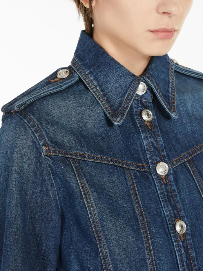 Women Max Mara Dresses Denim Shirt Dress Midnightblue
